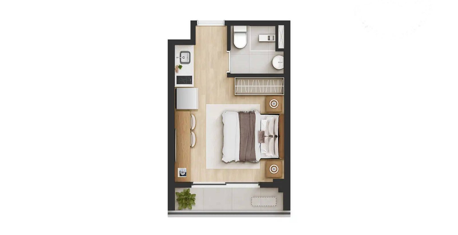 Planta Studio Open Life Frei Caneca